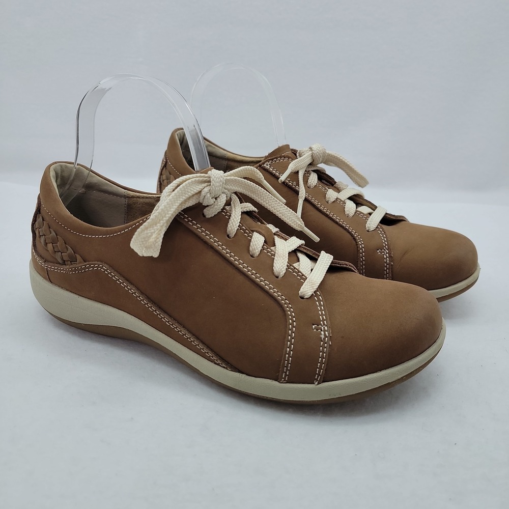 AETREX Women's Sz 10 Dana Ortho Oxford Shoes Comfort Arch Support Brown Leather
